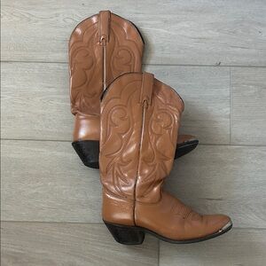 Kenny Rogers Brand Tan Leather Western Cowboy Boots Women’s Size 8/9